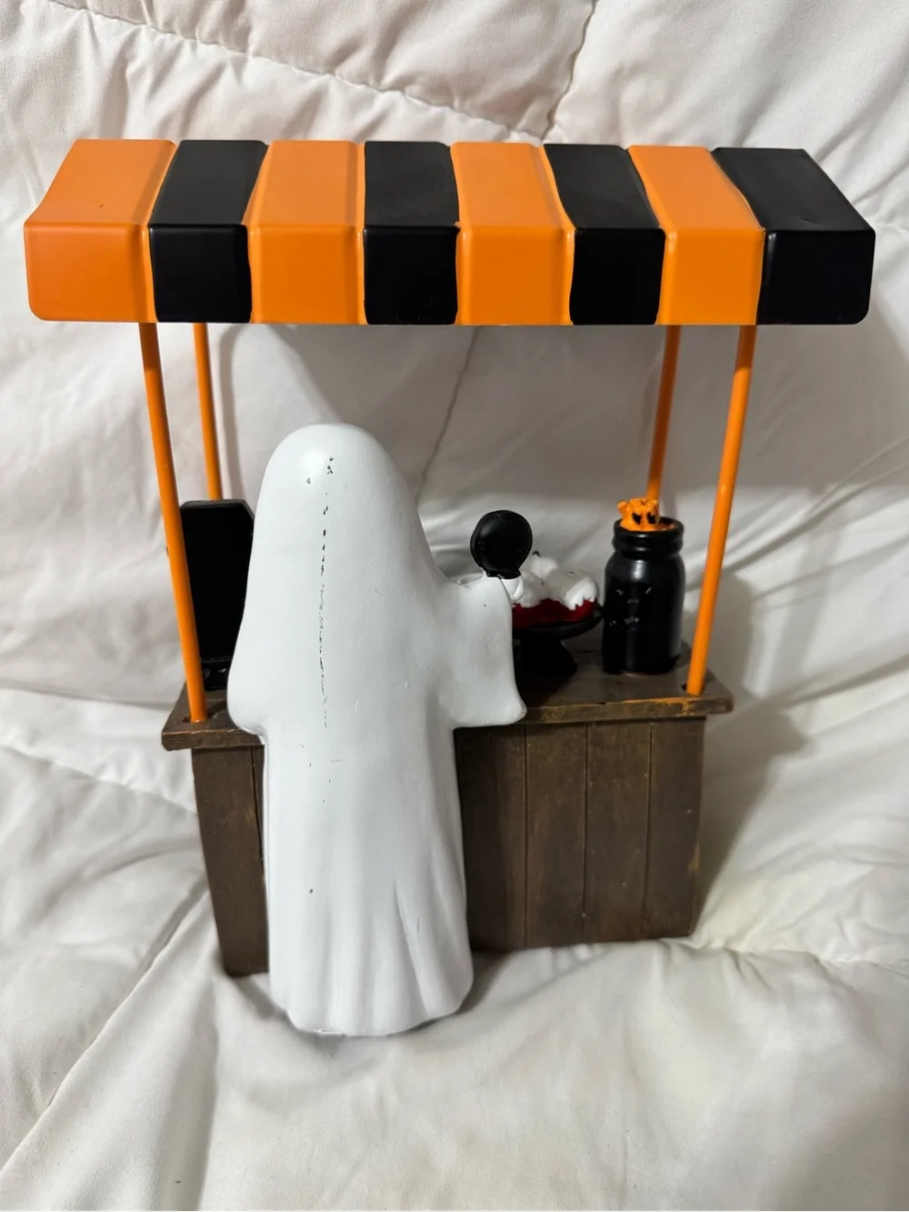 Halloween Ghost Freshly Boo'd Brewed Coffee Cart Tabletop Decor